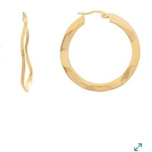 Rivka Friedman 18K Gold Plated Wavy Hoop Earrings